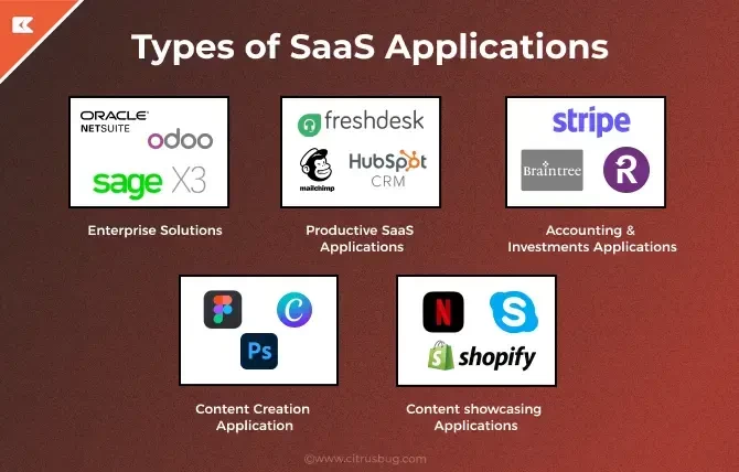 types of saas applications development